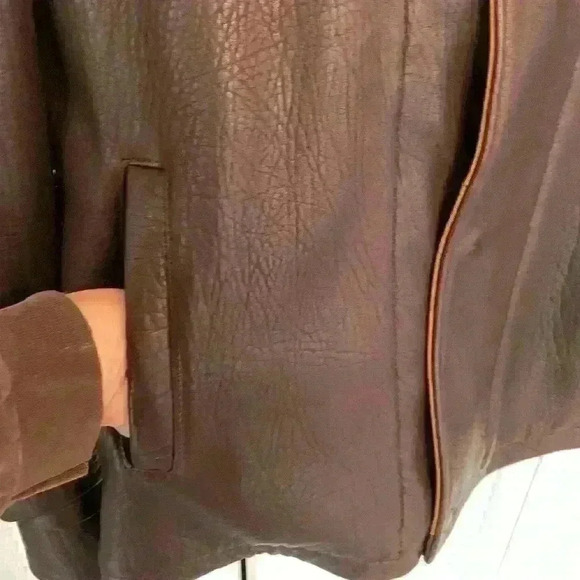 Castellon Men’s Leather Bomber Jacket 40 USA Made Wool Cashmere Flight Style - Picture 7 of 16